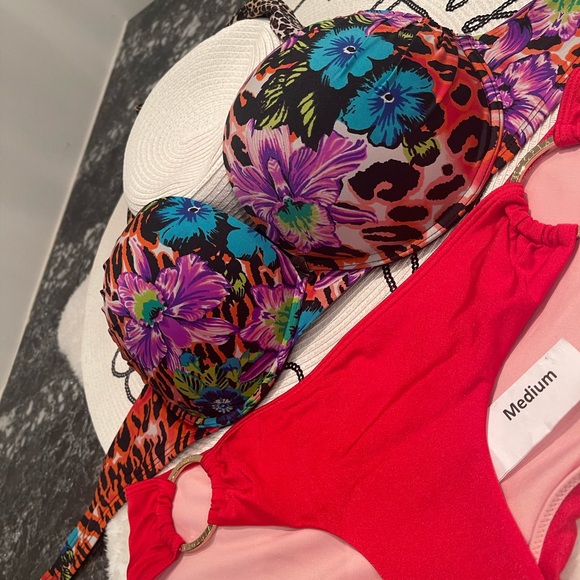 3 piece set …VS bikini bombshell leopard 36C and coverup; and various bottoms - Picture 10 of 16